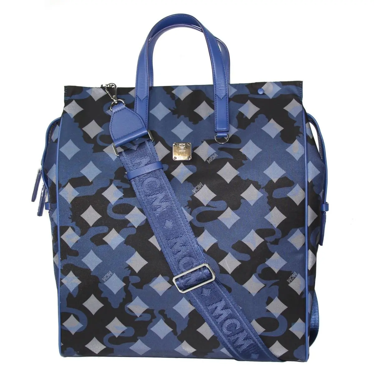 Mcm Visetos Nylon Top Zip Tote