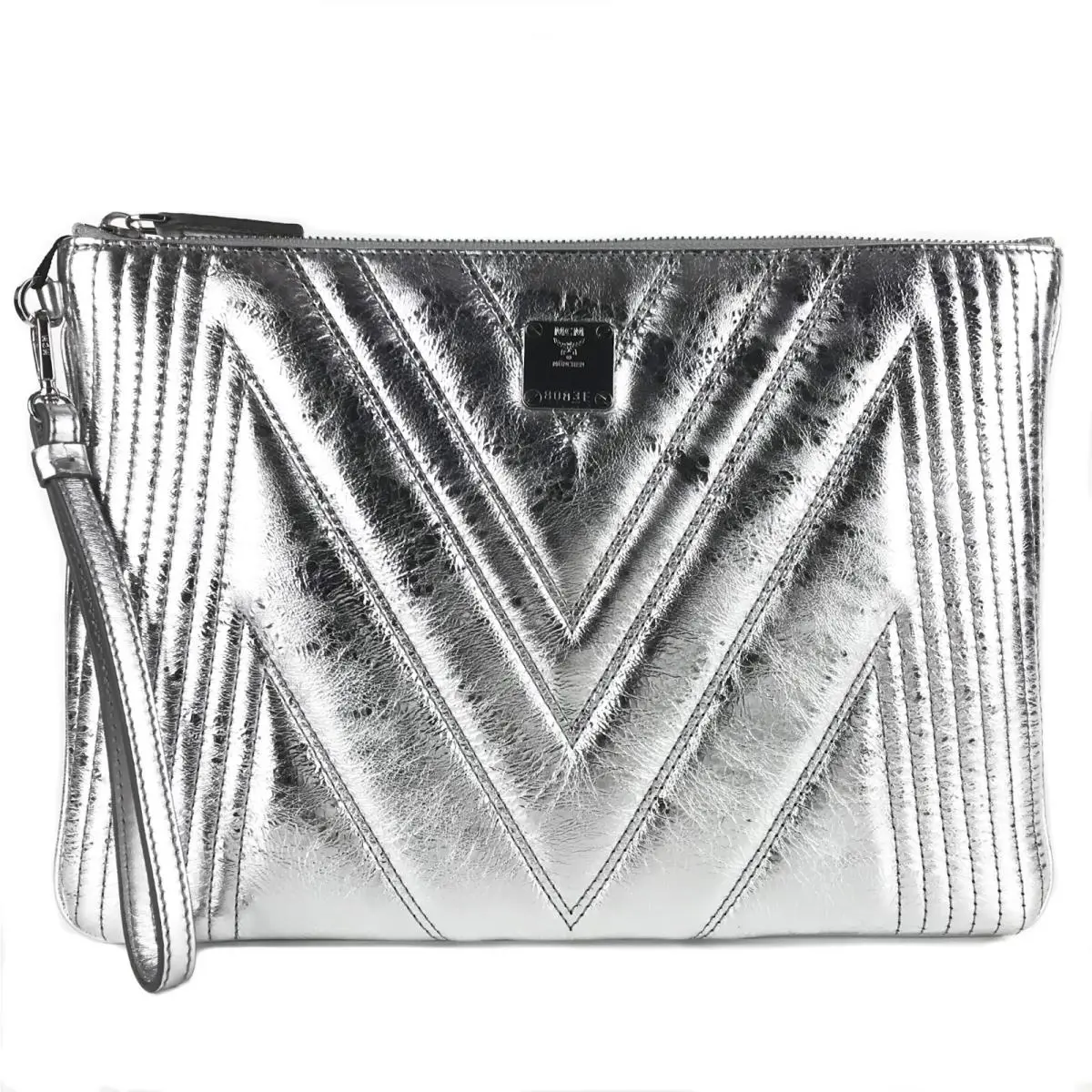 Mcm Quilted Metallic Leather Wristlet Clutch by MCM