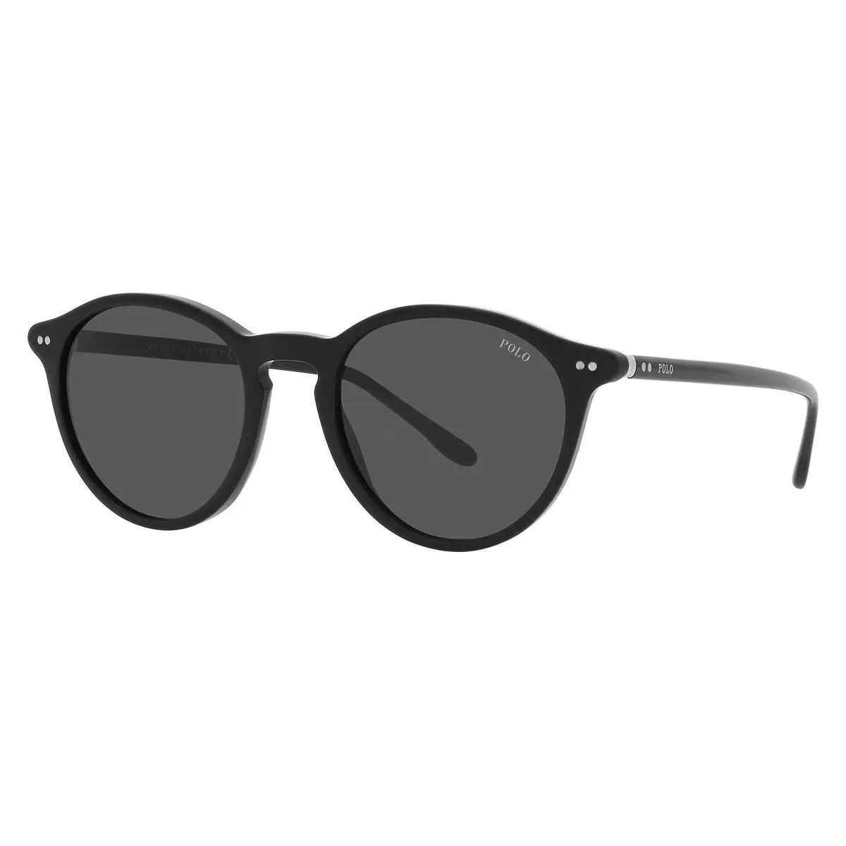 Polo Ralph Lauren Men Round Sunglasses PH4193 500187 Shiny Black /grey 51mm