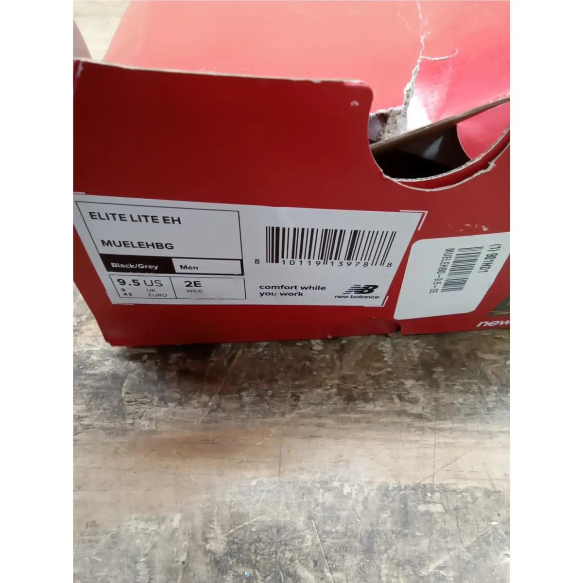 Size 9.5 - New Balance Elite Lite Black Grey MUELEHBG-9.5-2E