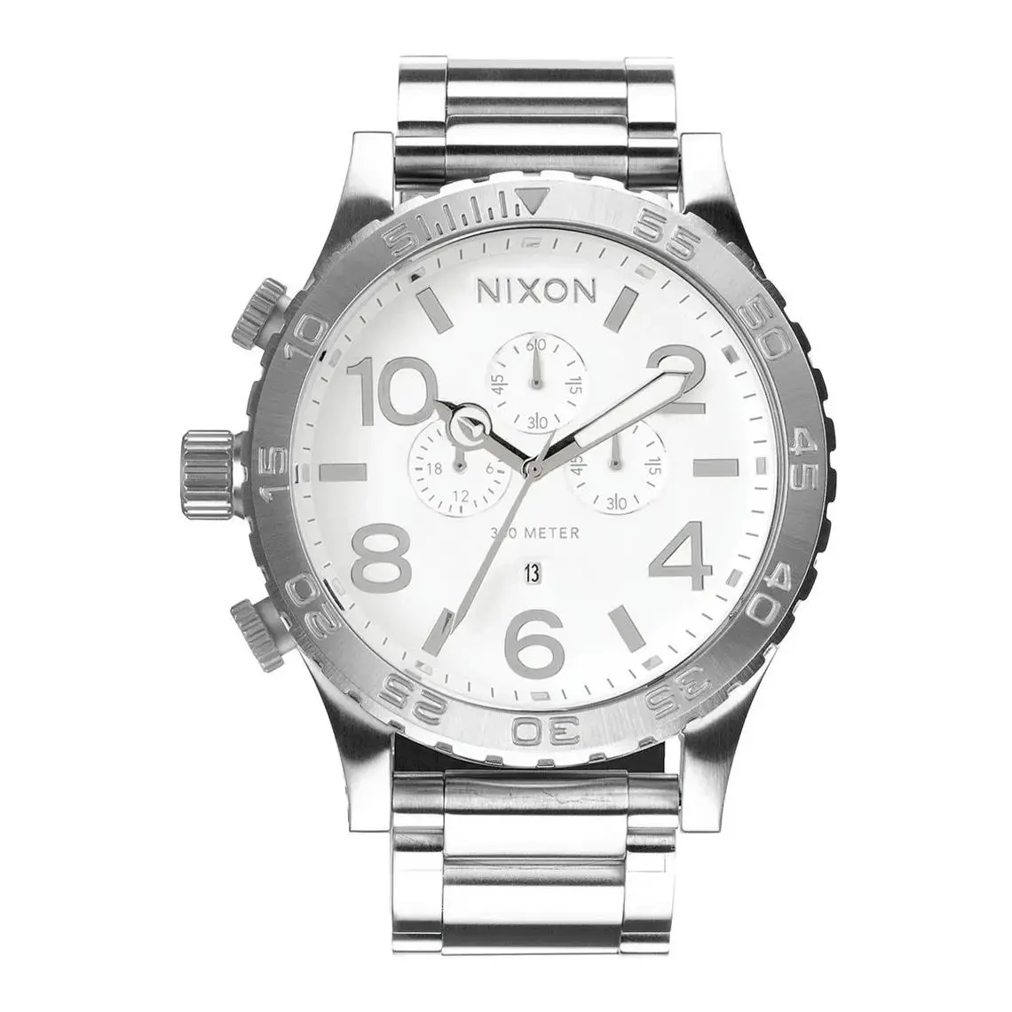 51-30 Chrono A083-488 Men`s High Polish/white Dial Quartz Watch 51mm by Nixon