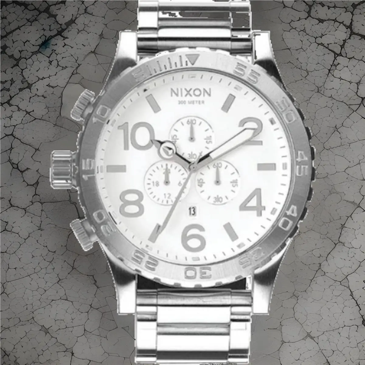 51-30 Chrono - High Polish/white Chronograph Unisex Watch A083-488 by Nixon