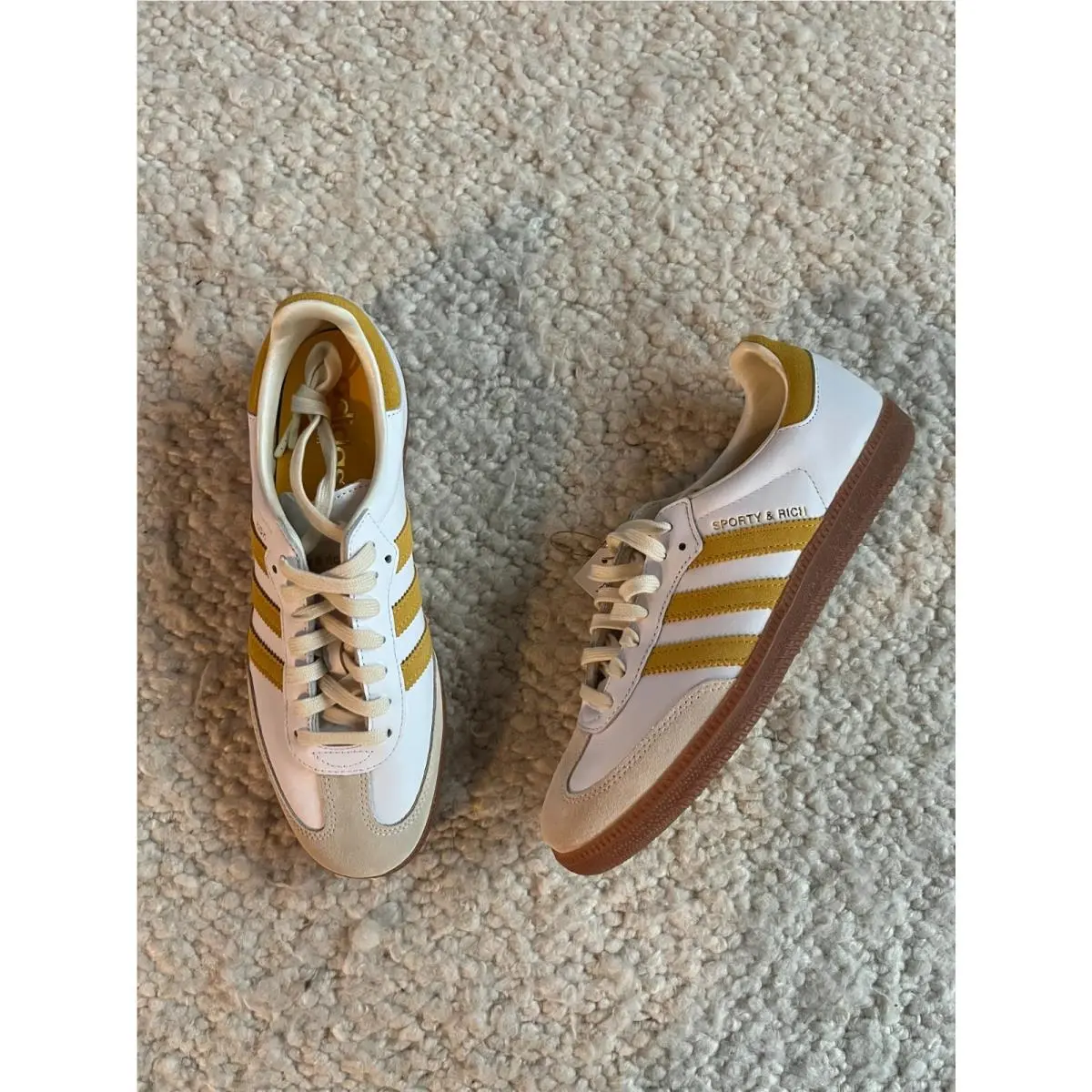 Size 8 - Adidas Sporty Rich x Samba OG White Bold Gold Mens