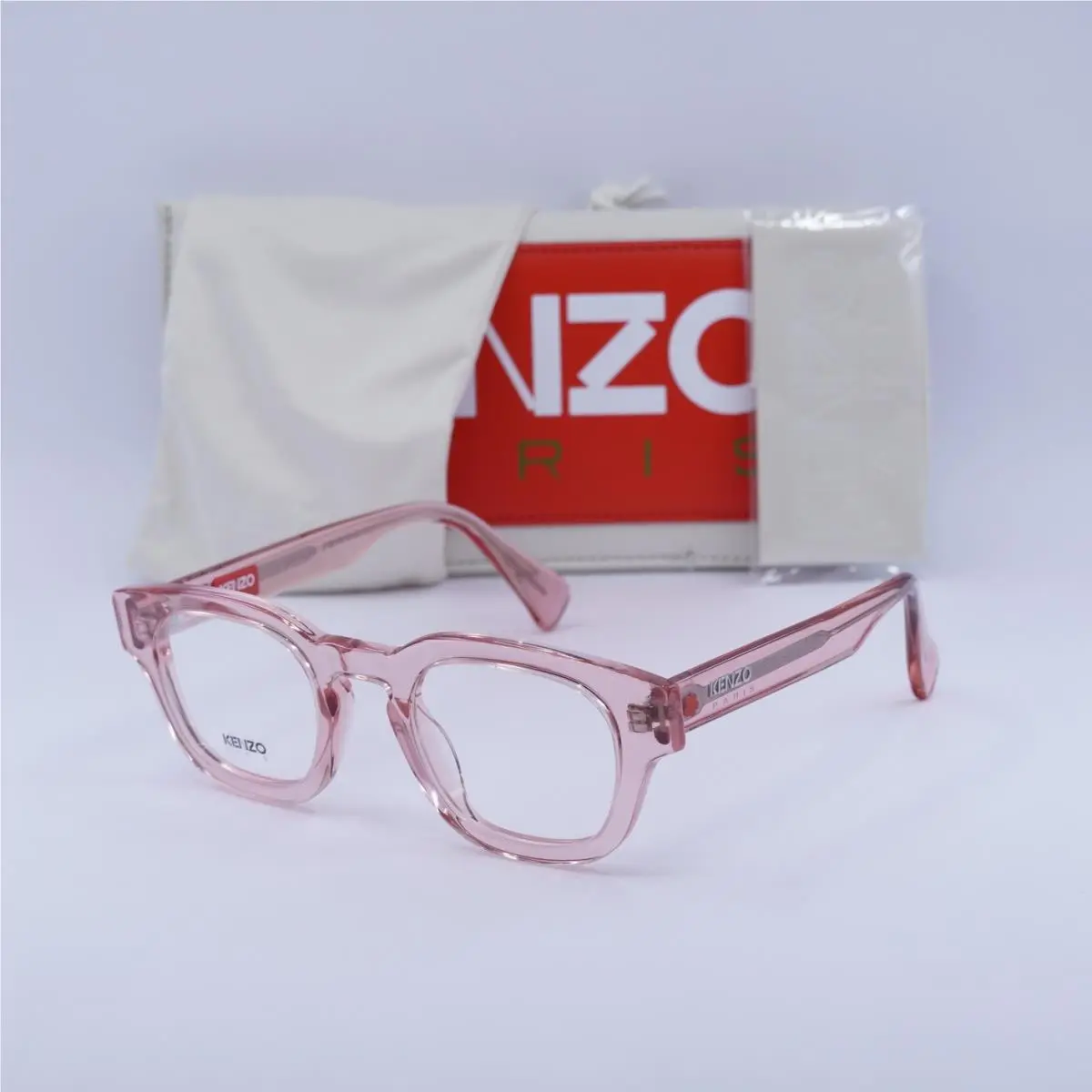 Kenzo KZ50185I 072 Transparent Pink 48mm Eyeglasses