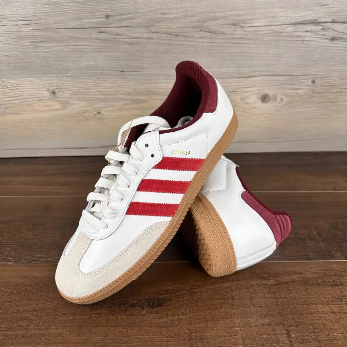 Adidas Samba OG Mens Size 10 Core White Better Scarlet Shadow Red JI3201