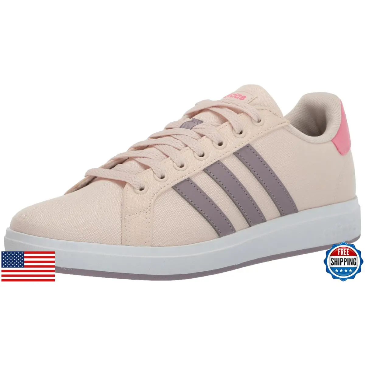 Adidas Kids Grand Court 2.0 Tennis Shoe - Unisex-child Sneakers - Wonder Quartz/Preloved Fig/Bliss Pink