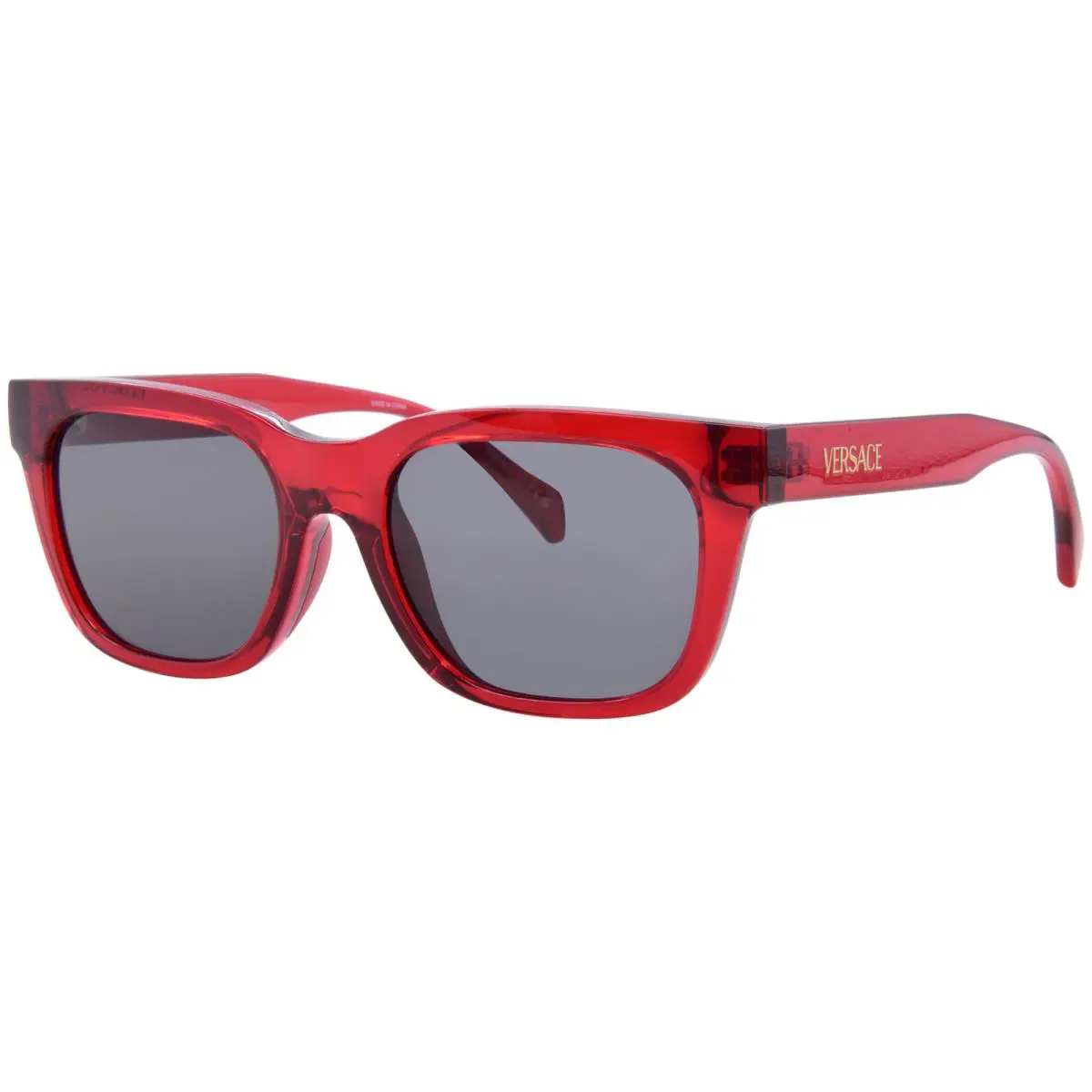 Versace VK4006U 553387 Sunglasses Youth Kids Transparent Red/dark Grey 47mm - Frame: Red, Lens: Gray