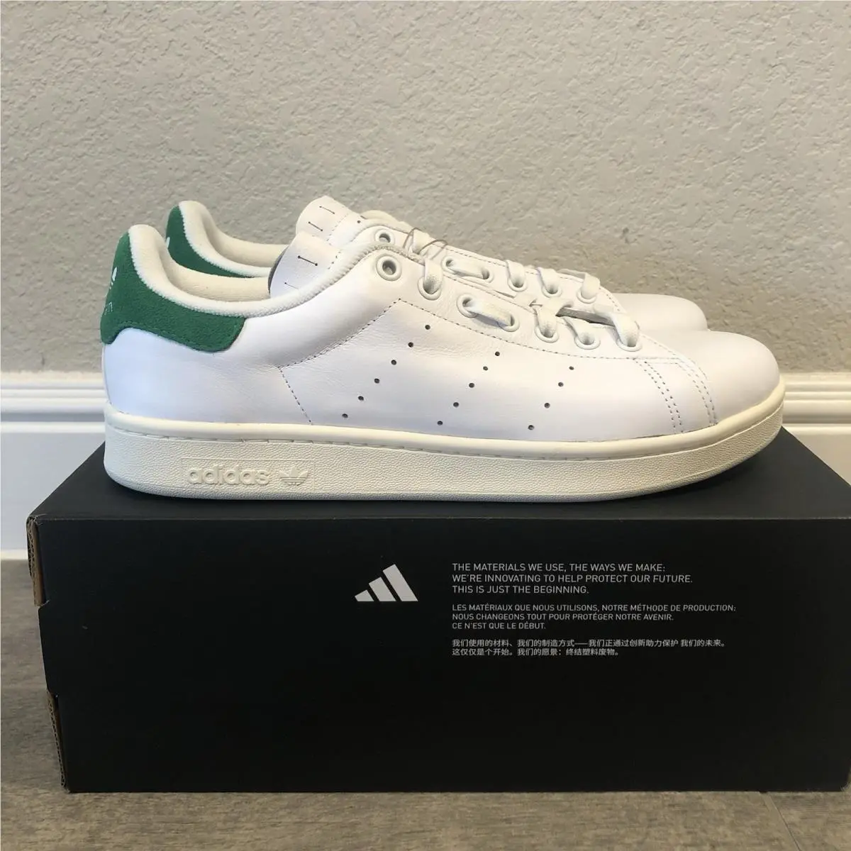 Adidas Velo Stan Smith Cycling Sneakers White Green Mens Shoes Size 10