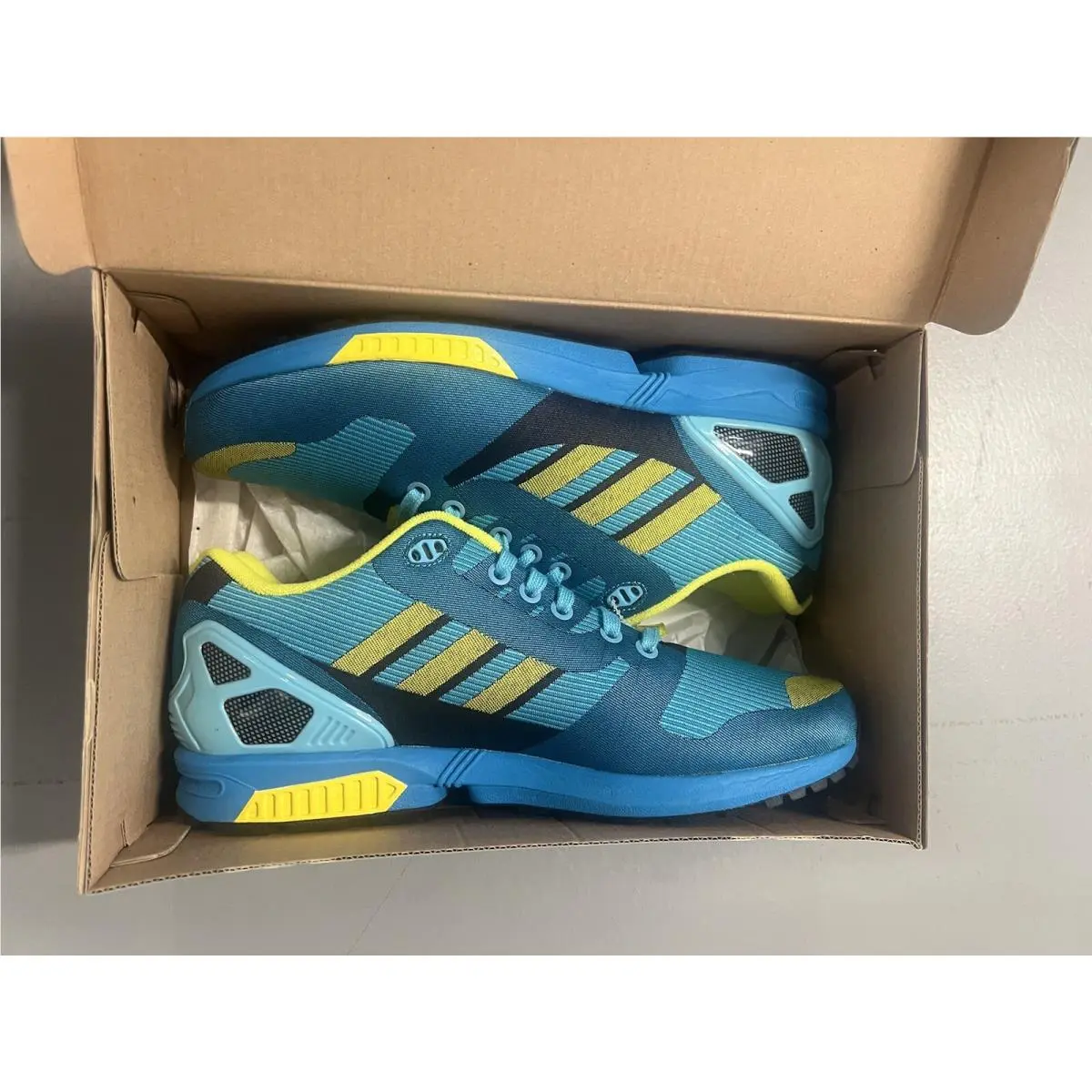 Adidas shoes - ORIGINALS ZX FLUX WEAVE OG - M21788 - AQUA/PURPLE/YELLOW 8