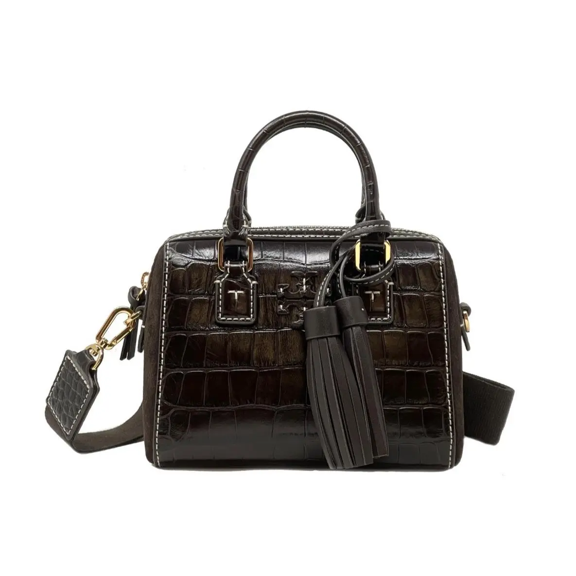 Tory Burch Women`s Thea Web Small Satchel Crossbody Bag - Handle/Strap: Varies, Hardware: Gold, Exterior: Multicolor