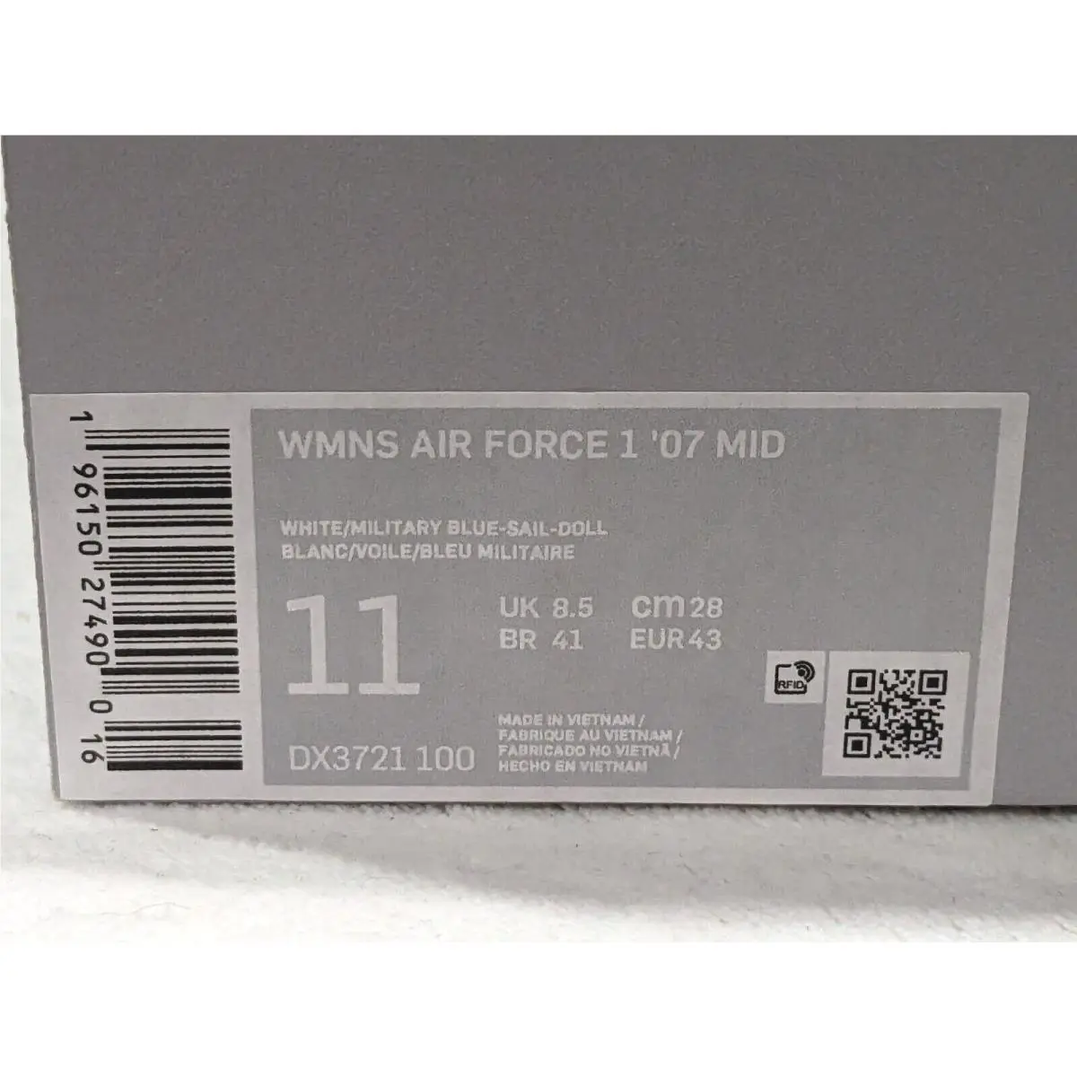 Nike shoes - Nike Air Foce 1 `07 Mid - DX3721-100 - White/Military Blue 25