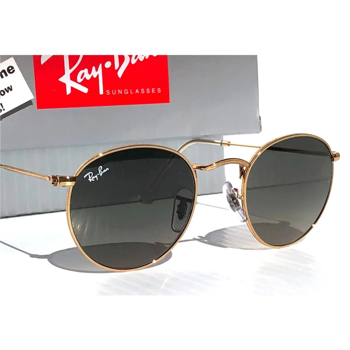 Ray Ban Round Metal Legend Gold Frame Grey Sunglass RB3447 001/71