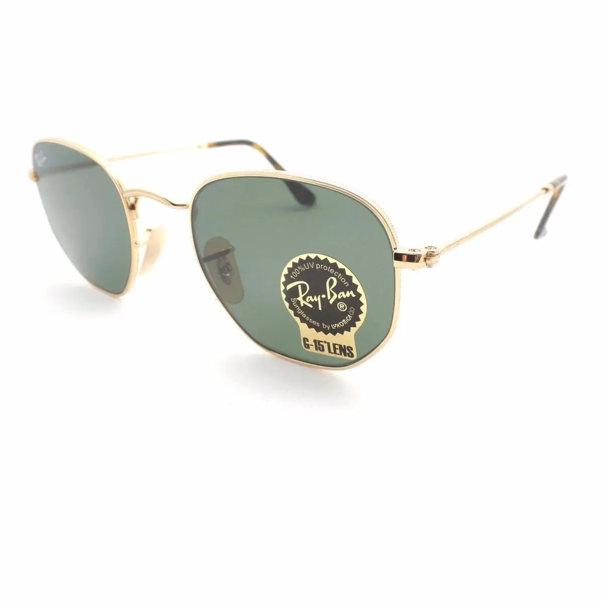Ray Ban 3548 Flat 001 Gold G15 Green 51mm Sunglasses