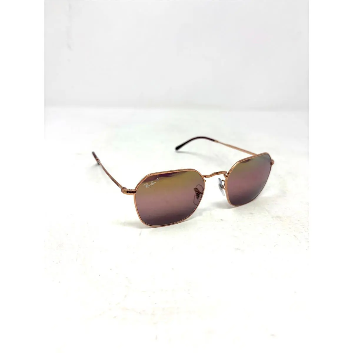 Rayban Polarized Sunglasses Polished Rose Gold Frame-gold/red Chromance Lenses