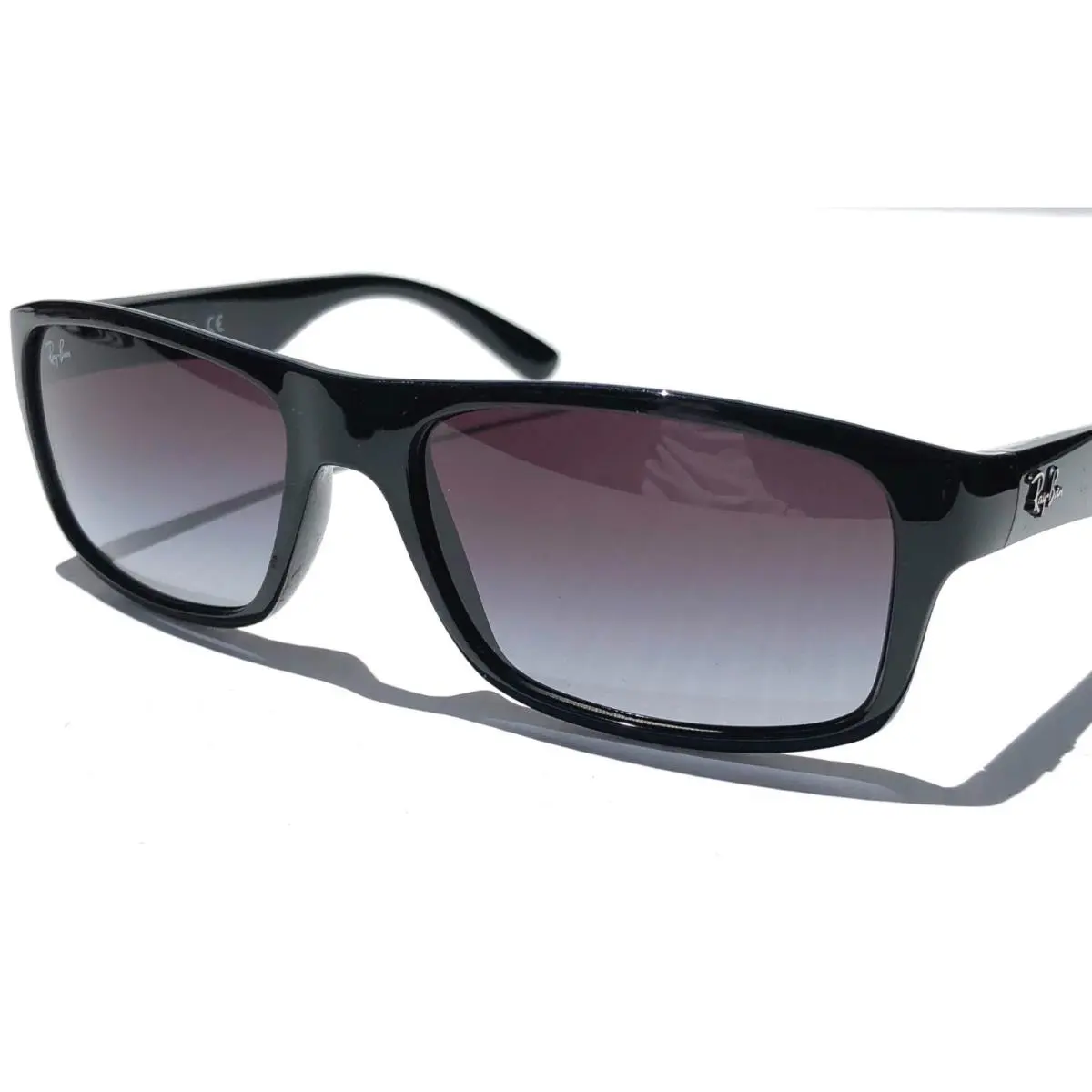 Ray Ban Shiny Black Gradient Grey Lens Sunglass RB4205-I 601/8G