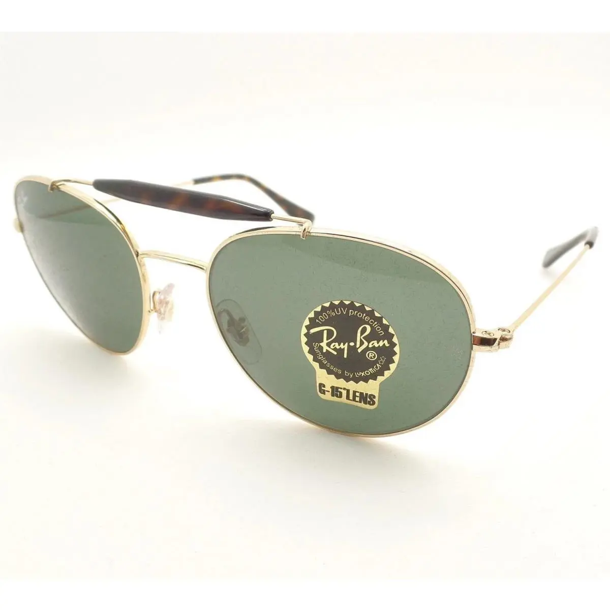 Ray Ban 3540 Gold 001 56mm Green Sunglasses