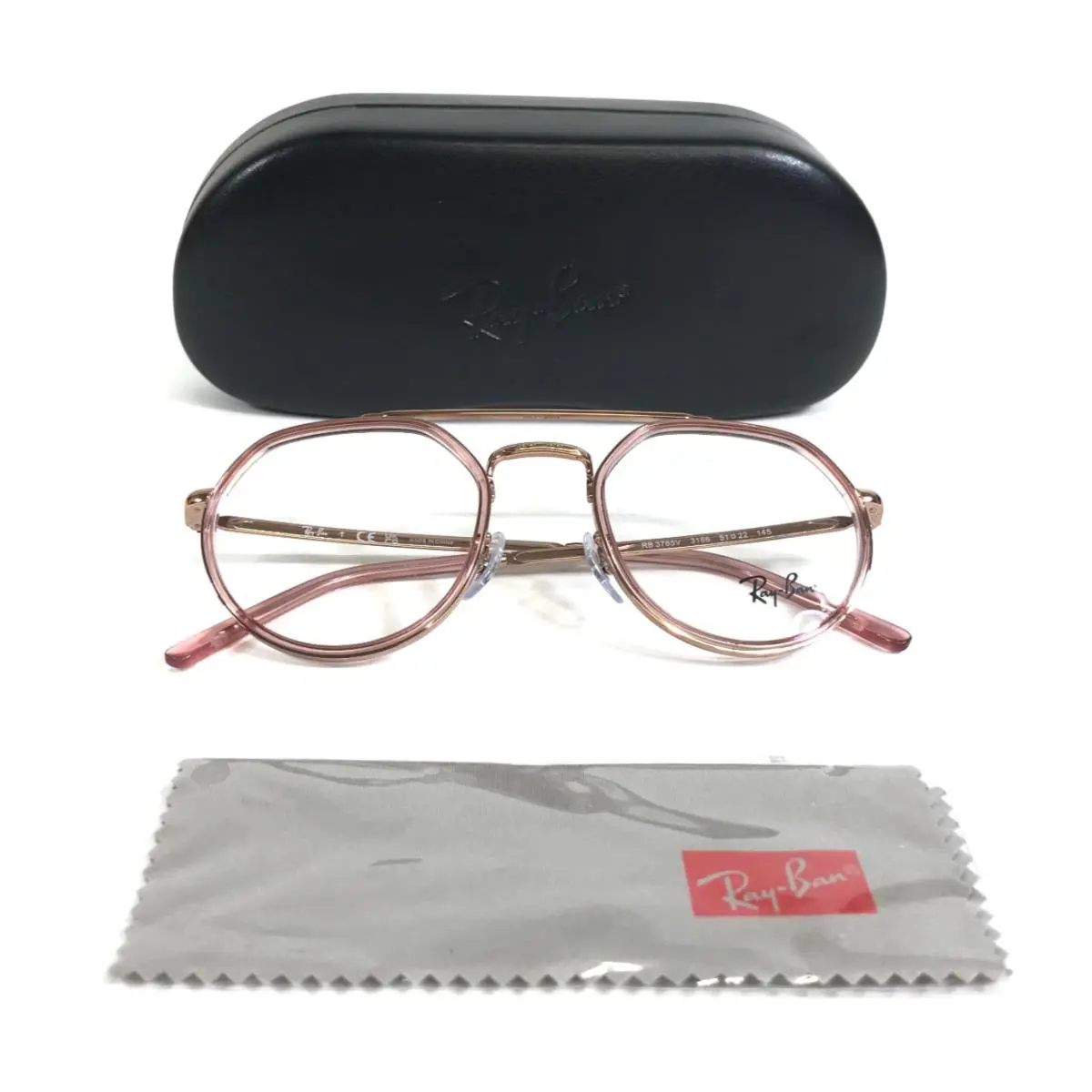 Ray-ban Eyeglasses Frames RB3765V 3166 Clear Pink Copper Aviator 51-22-145