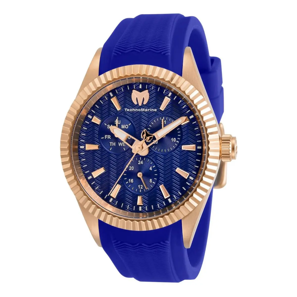 Watch Technomarine TM-719027 Sea Man 42 Stainless Steel - Dial: Rose gold, Band: Blue