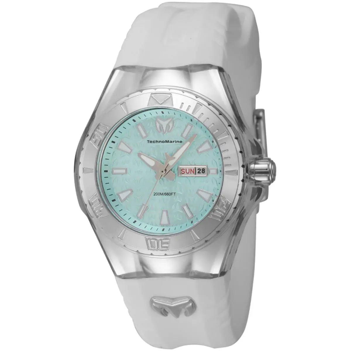 Technomarine Women`s Watch Cruise Monogram Turquoise Dial White Strap TM-122019