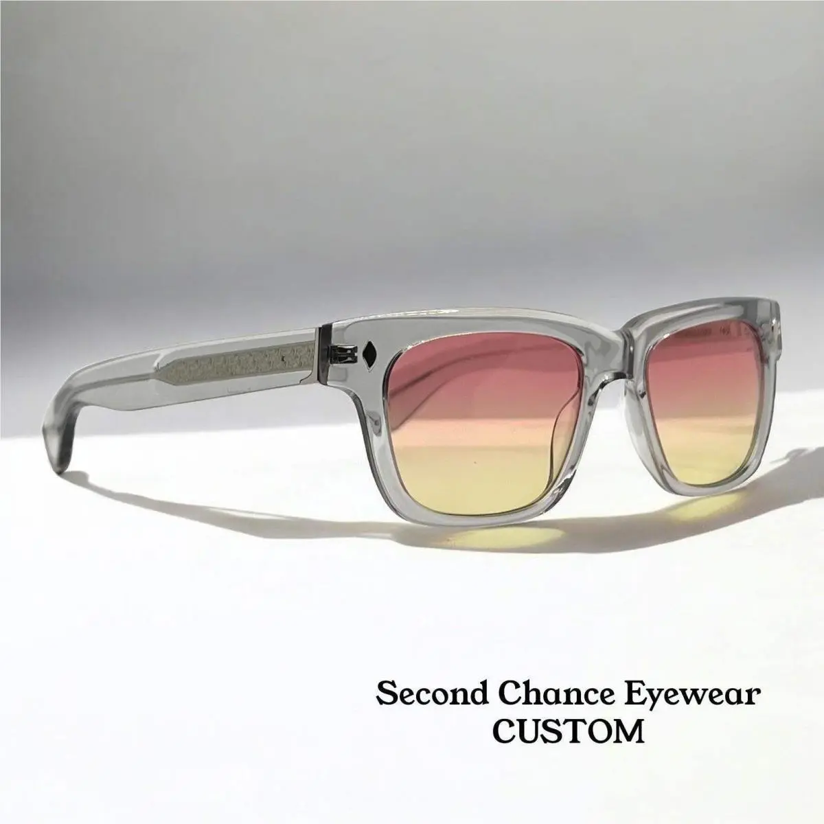 Garrett Leight x Officine Générale Ogx Crystal Sunglasses-new Custom Lenses-new
