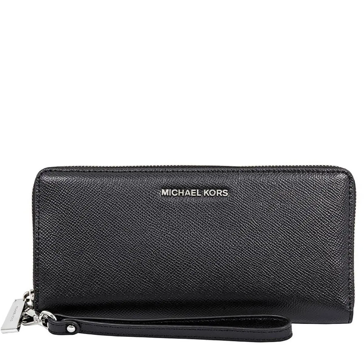 Michael Kors Jet Set Travel Saffiano Leather Continental Wristlet Wallet Black