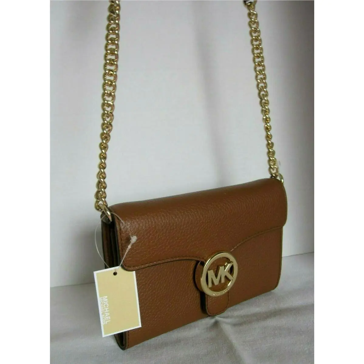Michael Kors Luggage Vanna LG Phone Crossbody Leather Bag Handbag Purse