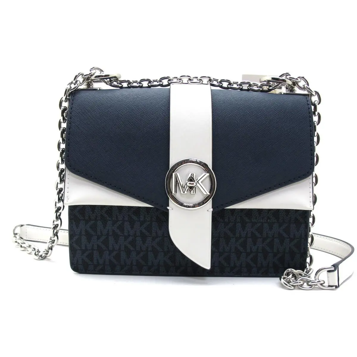 Michael Kors Greenwick Small Convertible Crossbody Admiral/pale Blue/white