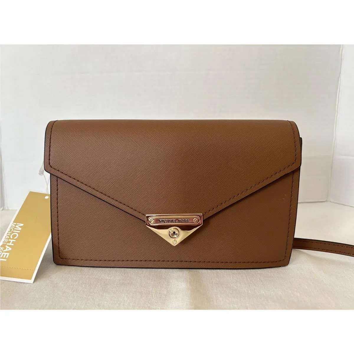 Michael Kors Luggage Grace MD Envelope Clutch Crossbody Bag Handbag
