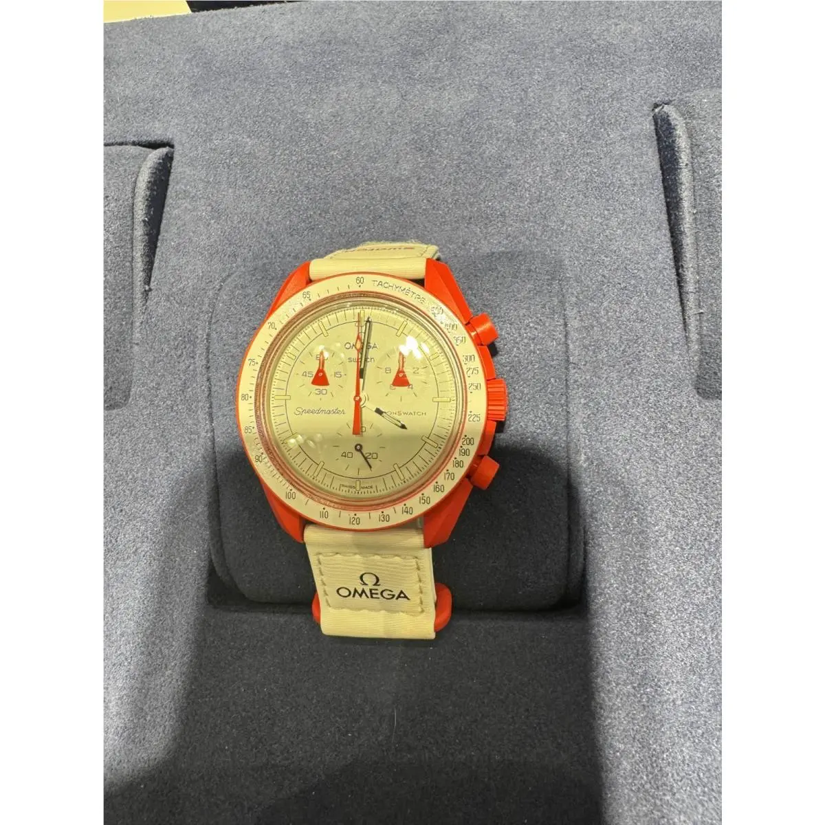 Omega x Swatch Mission to Mars Unisex Adults White Watch - SO33R100