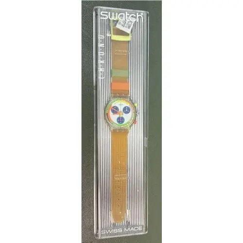 Vintage 1993 Swatch Chrono Watch Jelly Stag Model SCK104