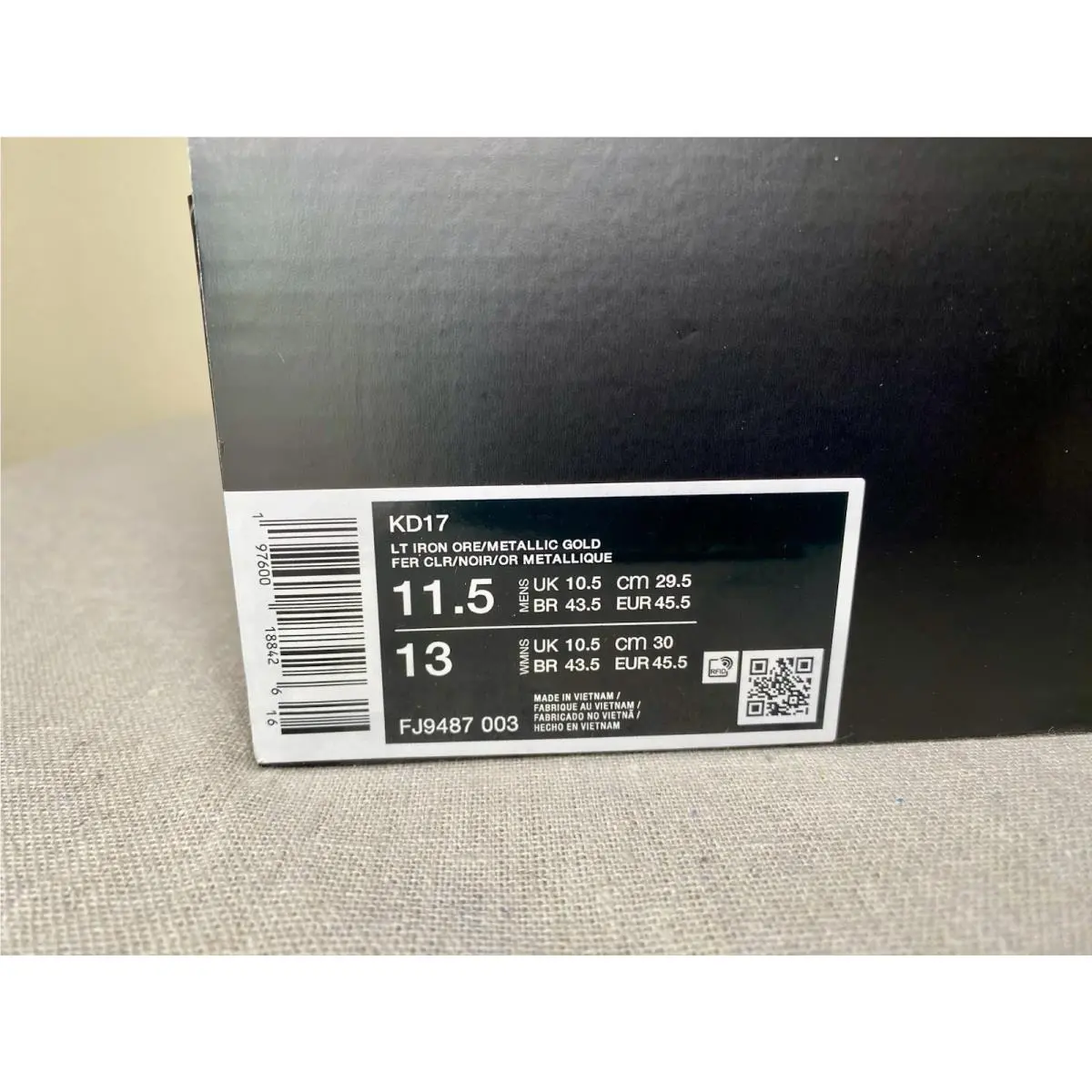 Nike shoes - Nike KD 17 - FJ9487-003 - Lt Iron Ore/Metallic Gold (UPC: 0197600188426) 11