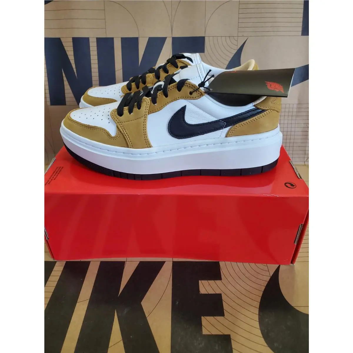 Nike shoes - Women`s Air Jordan 1 Elevate Low - DH7004-701 - Golden Harvest / Black-White (UPC: 196608033707) 2