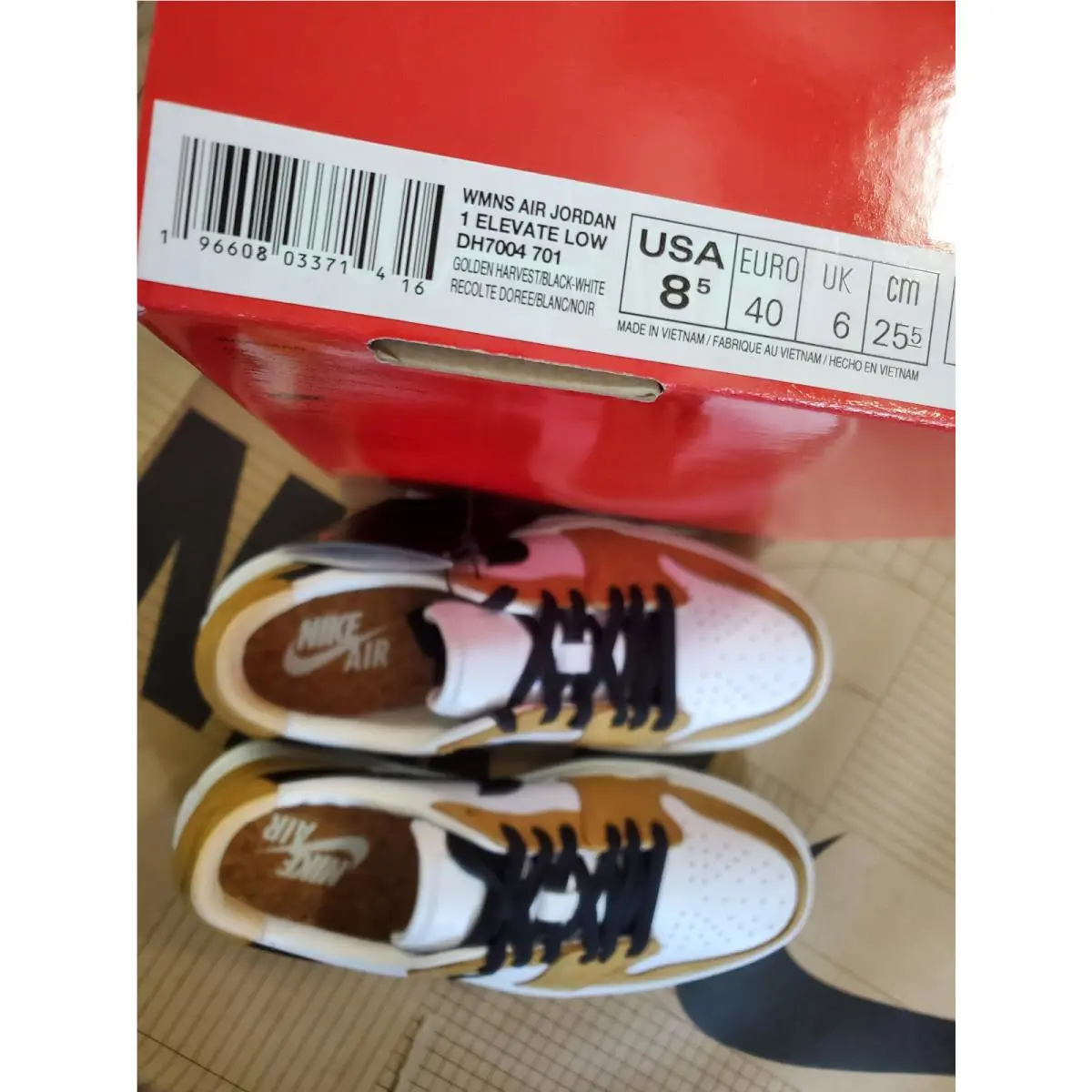 Nike shoes - Women`s Air Jordan 1 Elevate Low - DH7004-701 - Golden Harvest / Black-White (UPC: 196608033707) 4