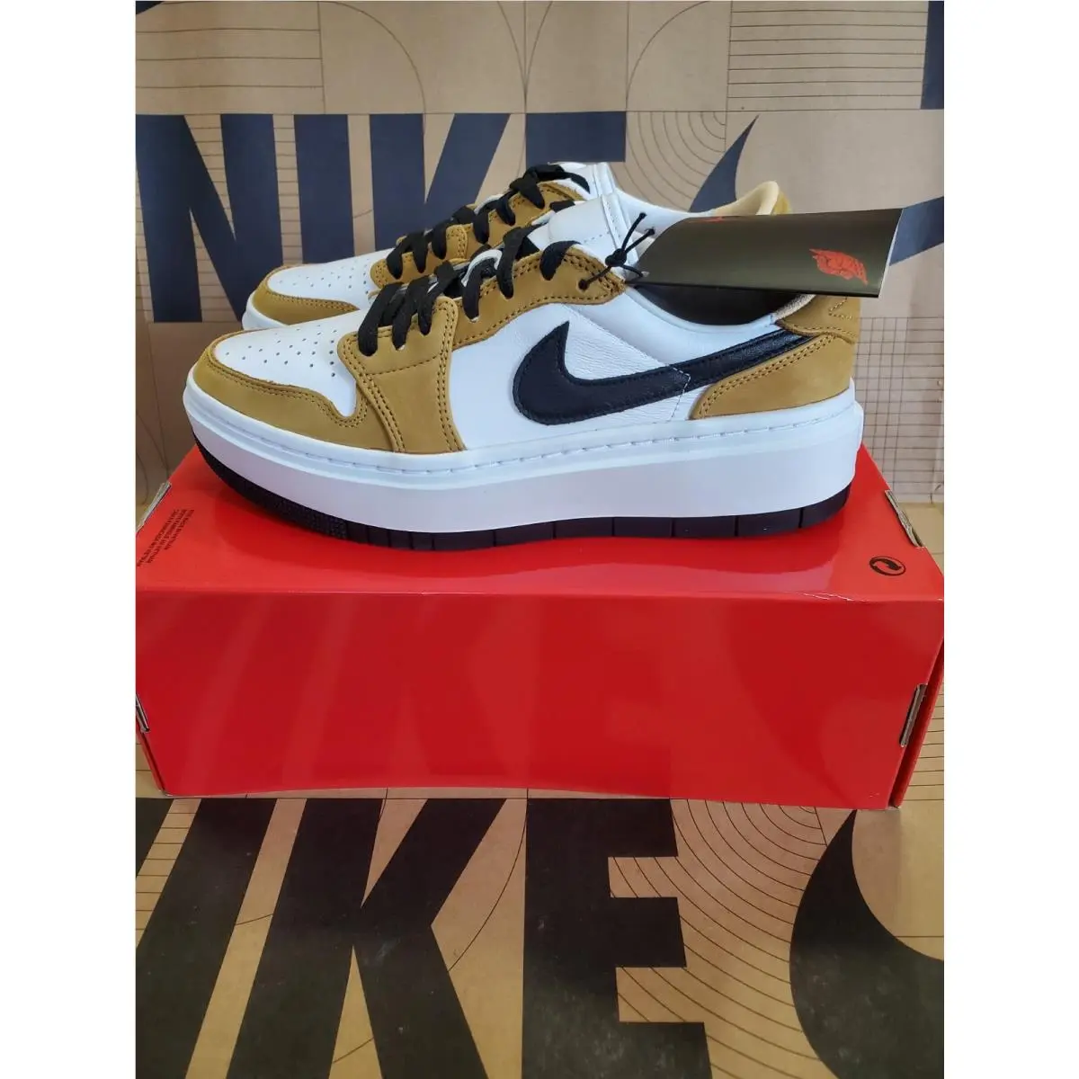 Nike shoes - Women`s Air Jordan 1 Elevate Low - DH7004-701 - Golden Harvest / Black-White (UPC: 196608033707) 2