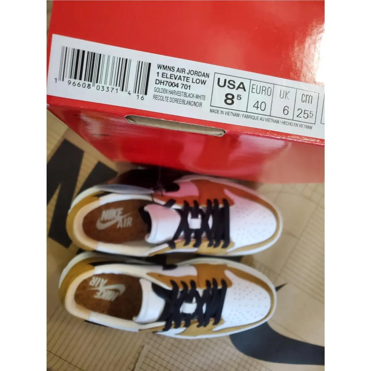 Nike shoes - Women`s Air Jordan 1 Elevate Low - DH7004-701 - Golden Harvest / Black-White (UPC: 196608033707) 4