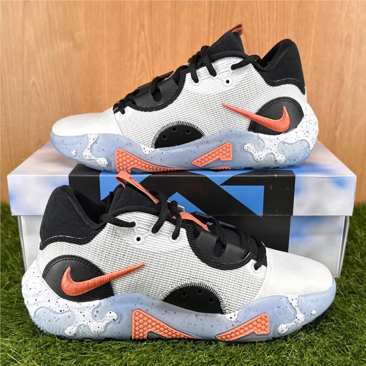 Nike PG 6 Fluoro White/black/bright Crimson Basketball Shoes Size 15 Mesh