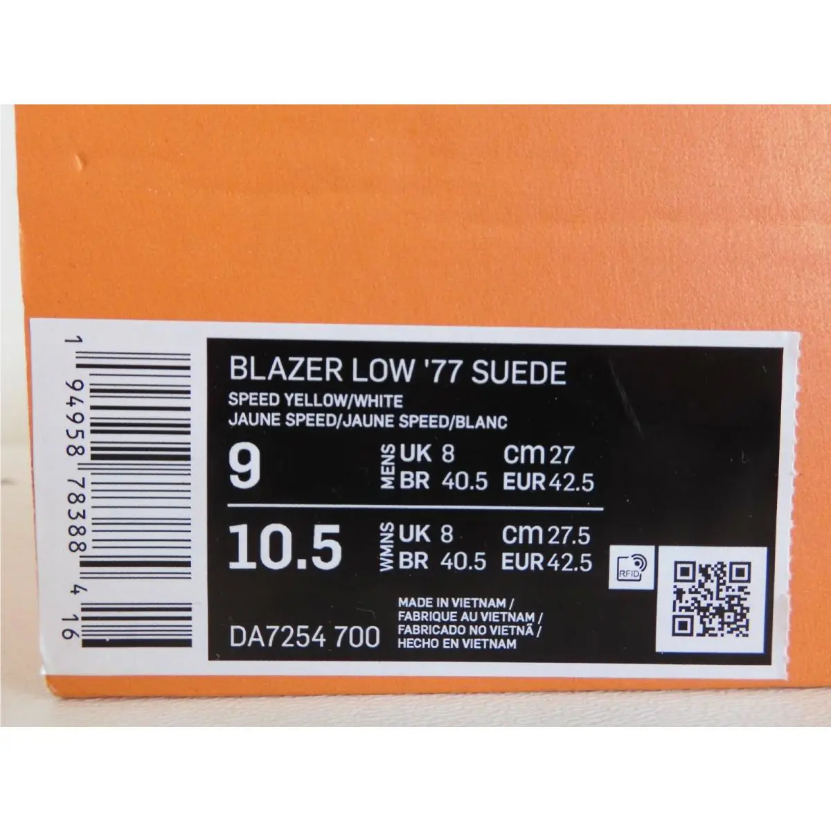 Nike shoes - Nike Blazer Low `77 - Blazer Low - DA7254700 - Yellow (UPC: 194958783884) 3
