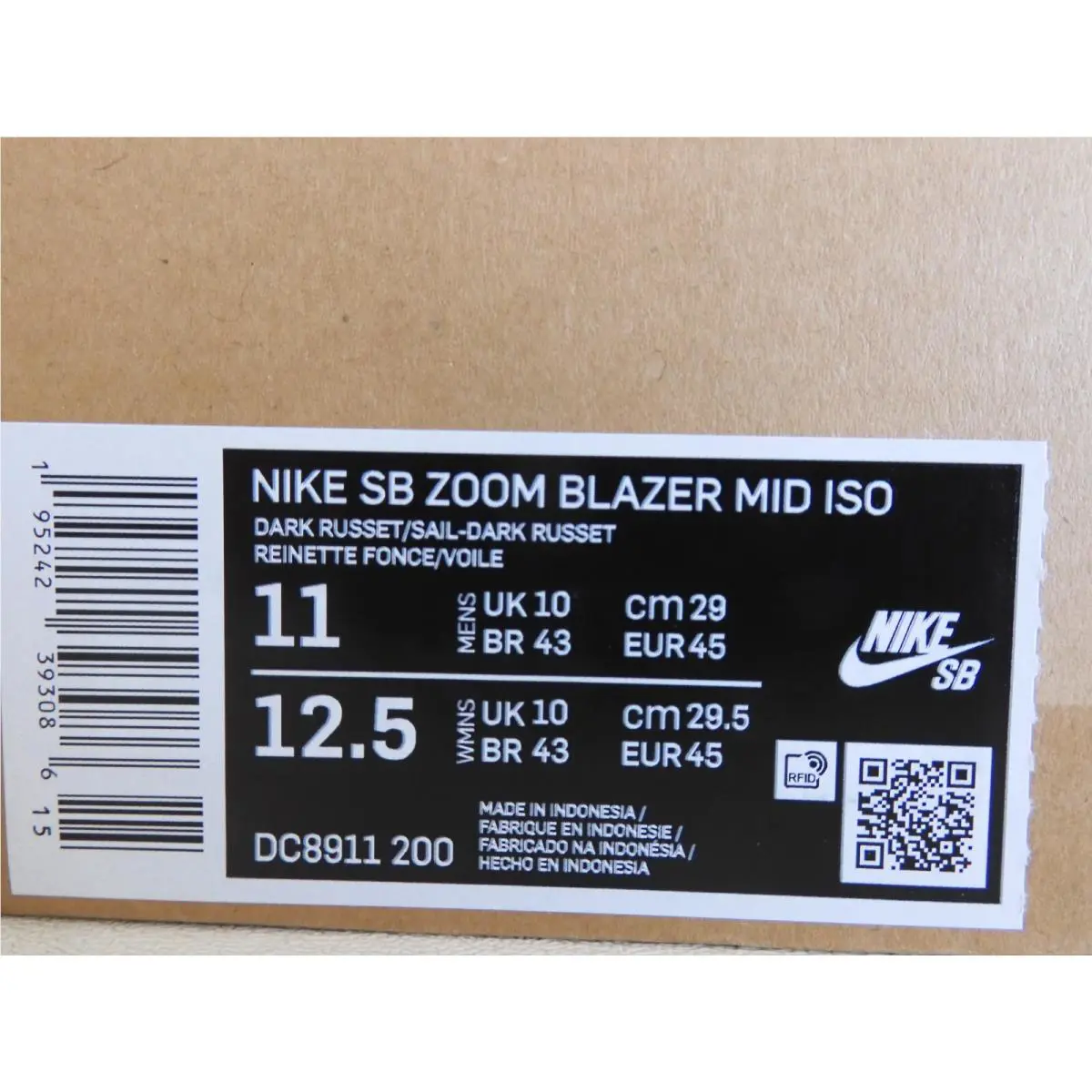 Nike shoes - Nike SB Zoom Blazer Mid - DC8911-200 - Brown (UPC: 195242393086) 3