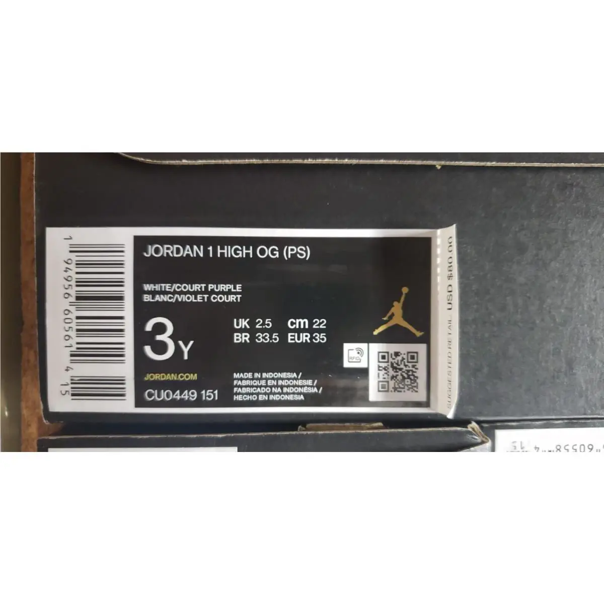 Nike shoes - Air Jordan 1 High OG - White/Court Purple (UPC: 194956605591) 13
