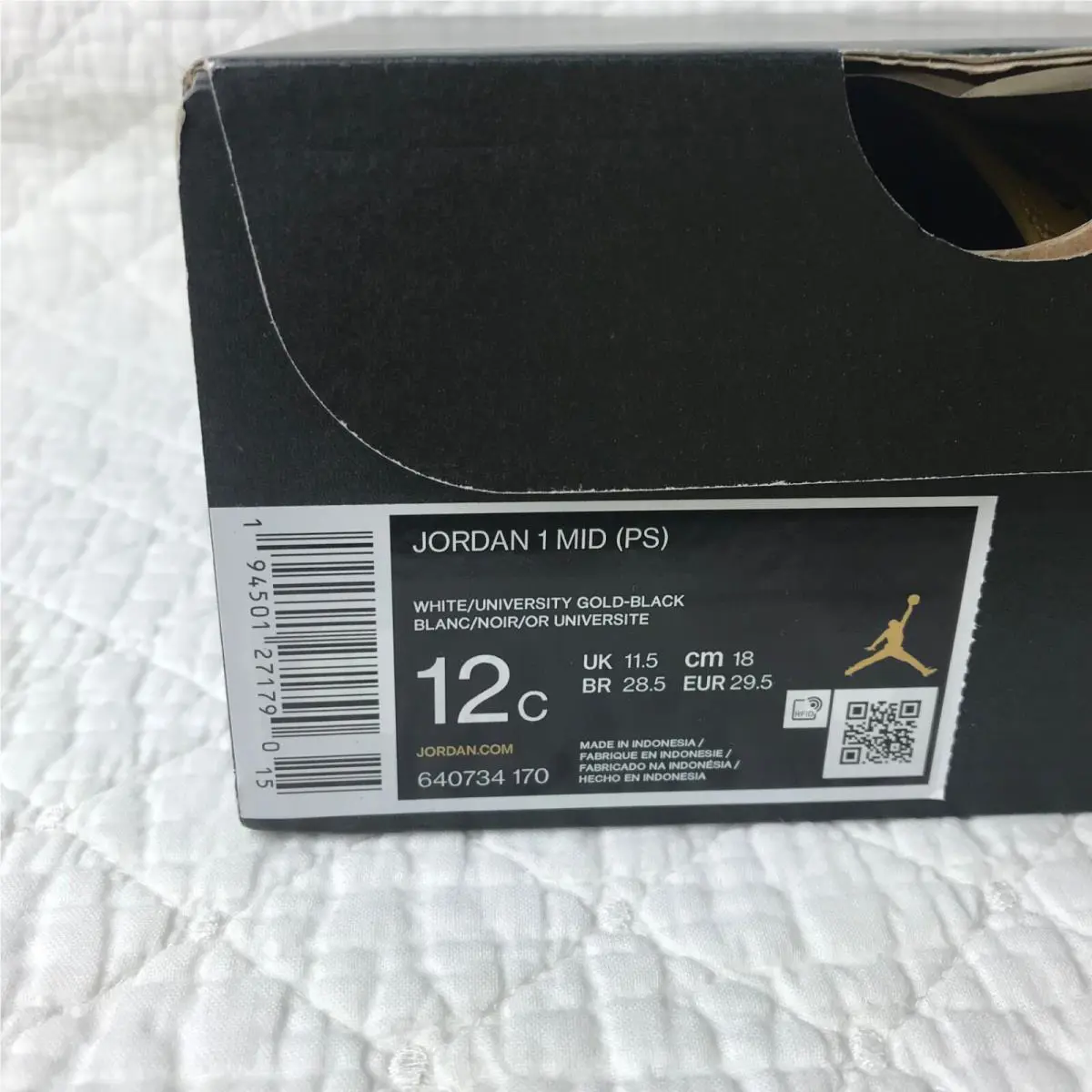 Nike shoes - Air Jordan 1 Mid - Air Mid - 640734-170 - White/University Gold-Black 11