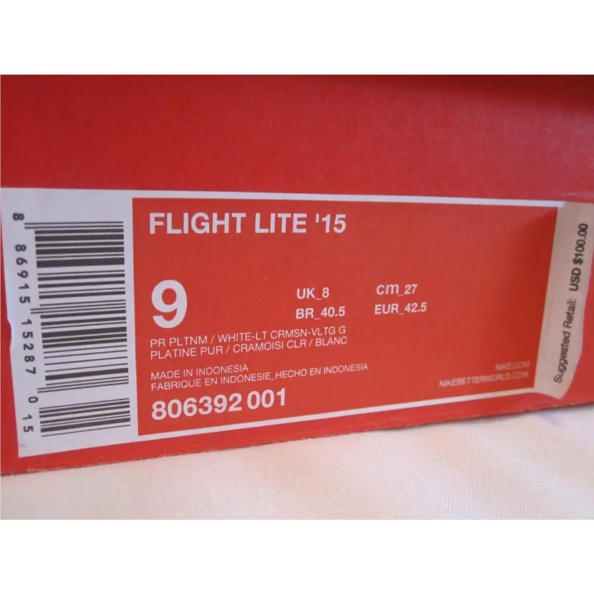 Nike shoes - Nike Flight Lite - Flight Lite - 806392-001 - White (UPC: 886915152870) 16
