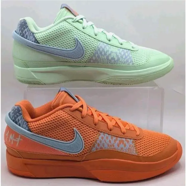 Nike Ja 1 Mismatched Orange Mint Green Men`s Basketball Shoes Size 8.5