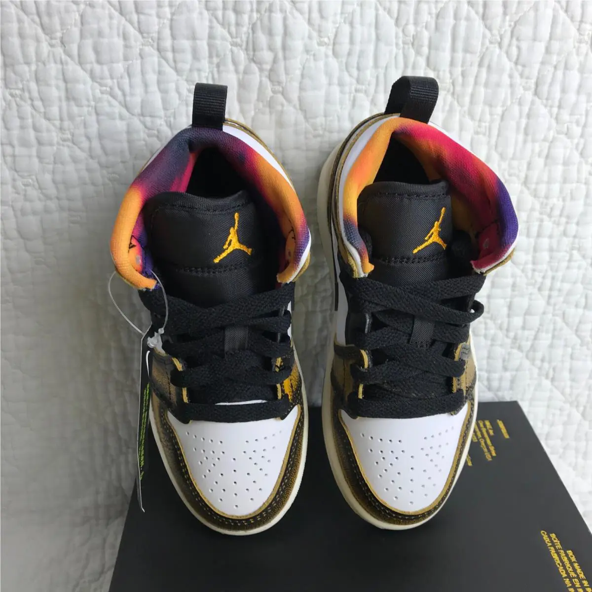 Nike shoes - Air Jordan 1 Mid - Air Mid - Black/Yellow 7
