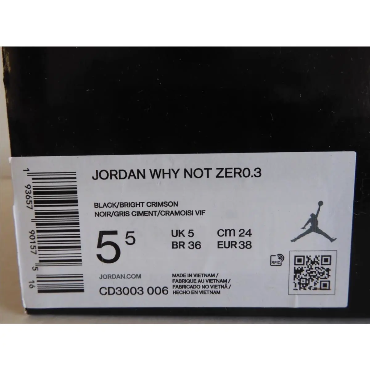 Nike shoes - Jordan `Why Not?` ZER0.3 - Black (UPC: 193657901575) 2