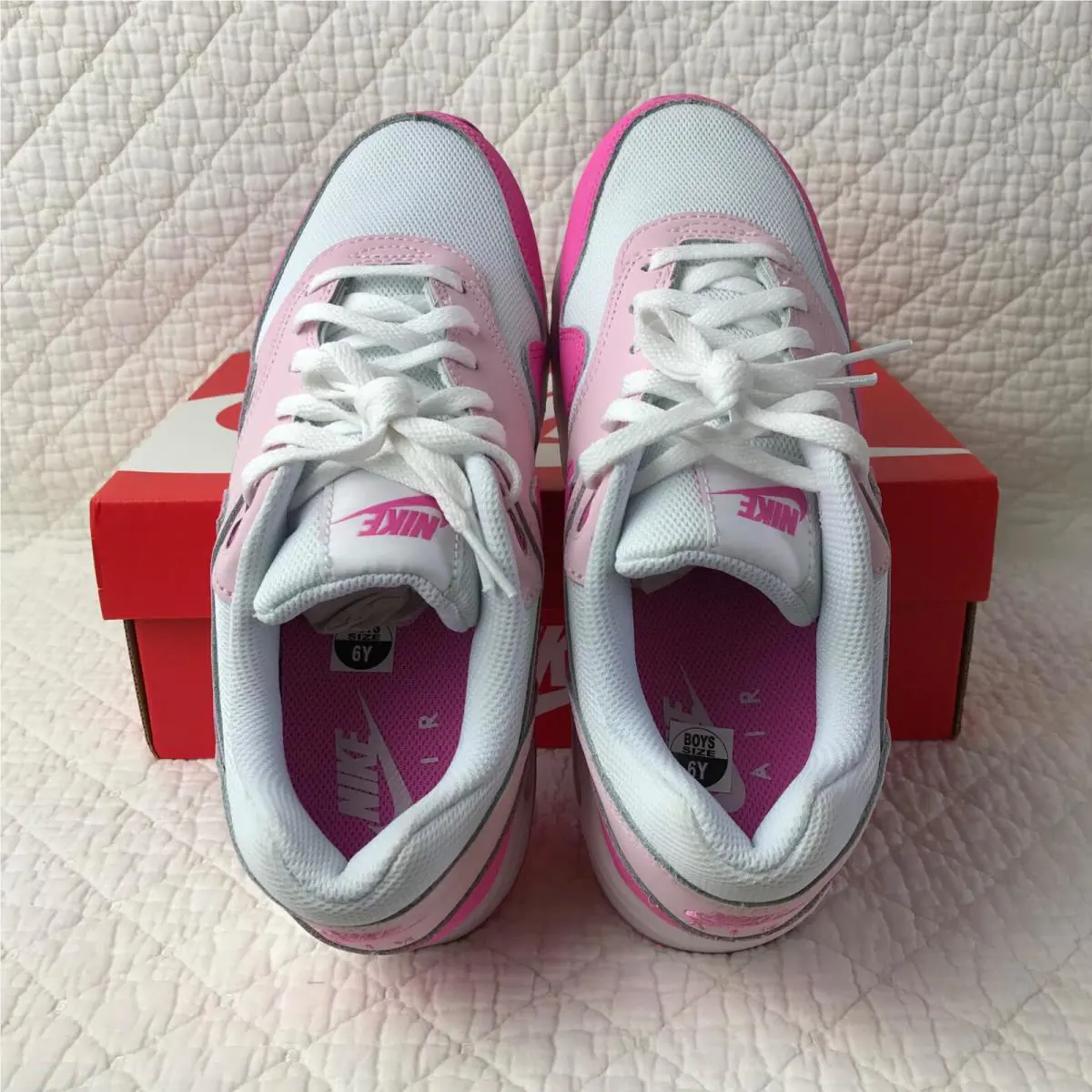 Nike shoes - Nike Air Max 1 GS - FZ3559 100 - White/Playful Pink-Pink Foam 8