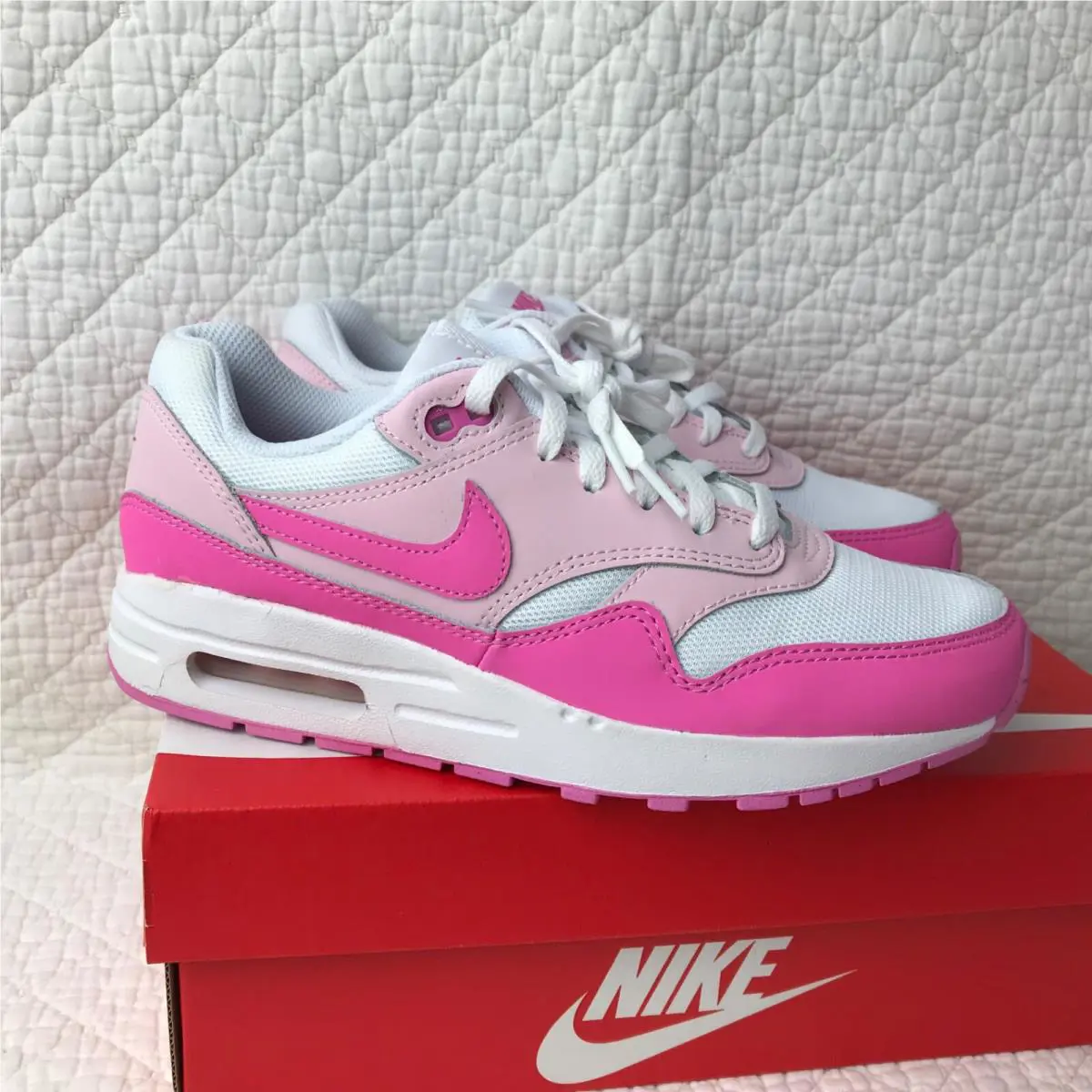 Nike shoes - Nike Air Max 1 GS - FZ3559 100 - White/Playful Pink-Pink Foam 6