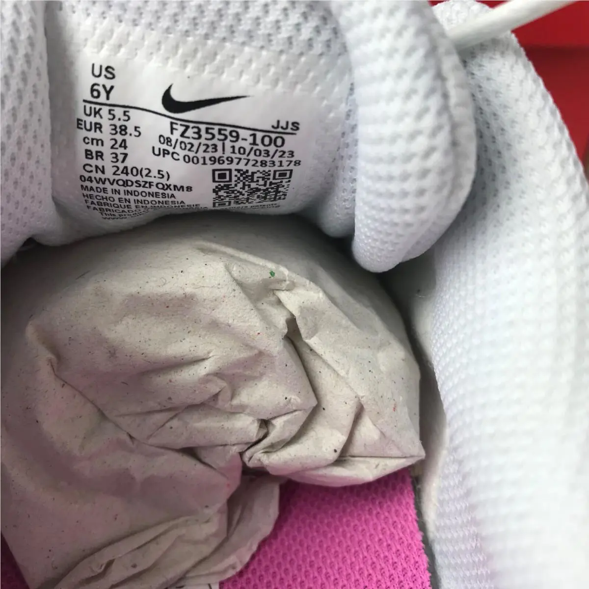 Nike shoes - Nike Air Max 1 GS - FZ3559 100 - White/Playful Pink-Pink Foam 9