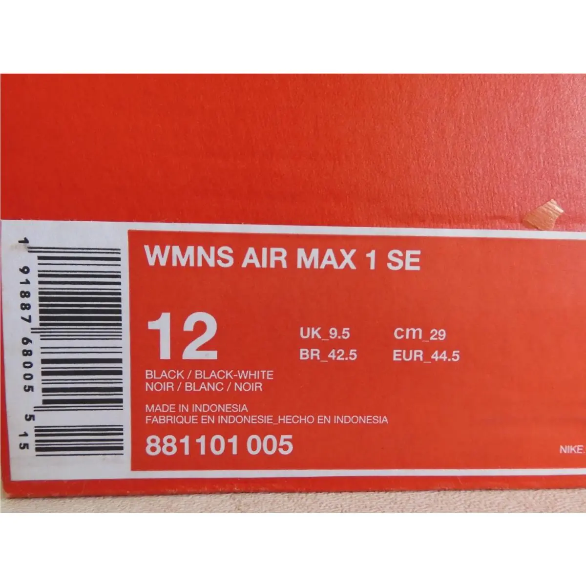 Nike shoes - Nike Air Max 1 - Air Max - 881101 005 - Black (UPC: 191887680055) 3