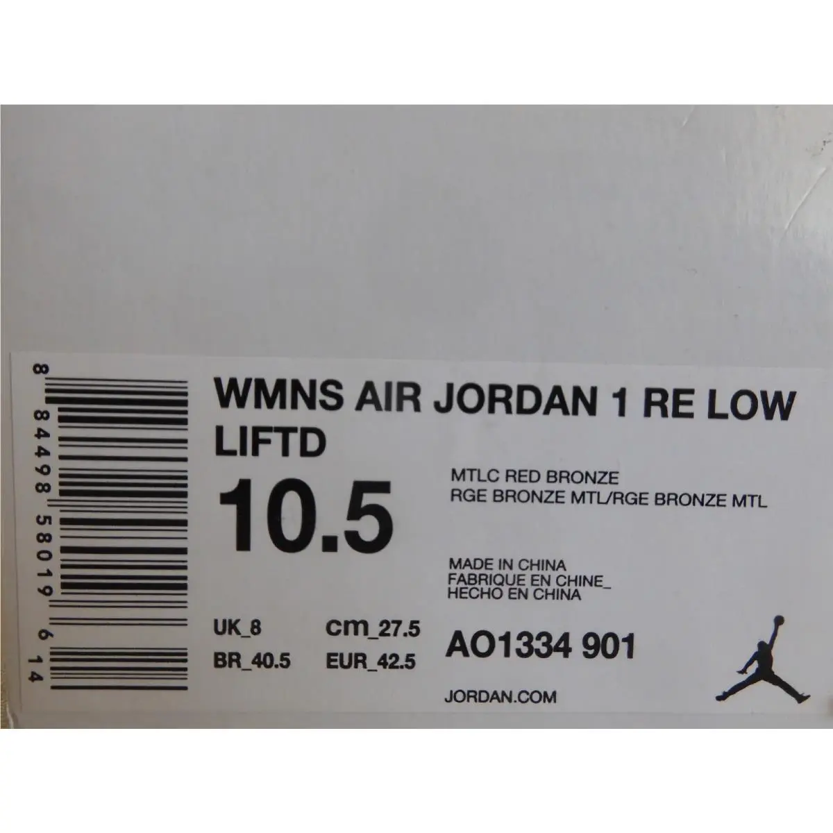 Nike shoes - Air Jordan 1 Low - Air Low - AO1334-901 - Bronze (UPC: 884498580196) 6