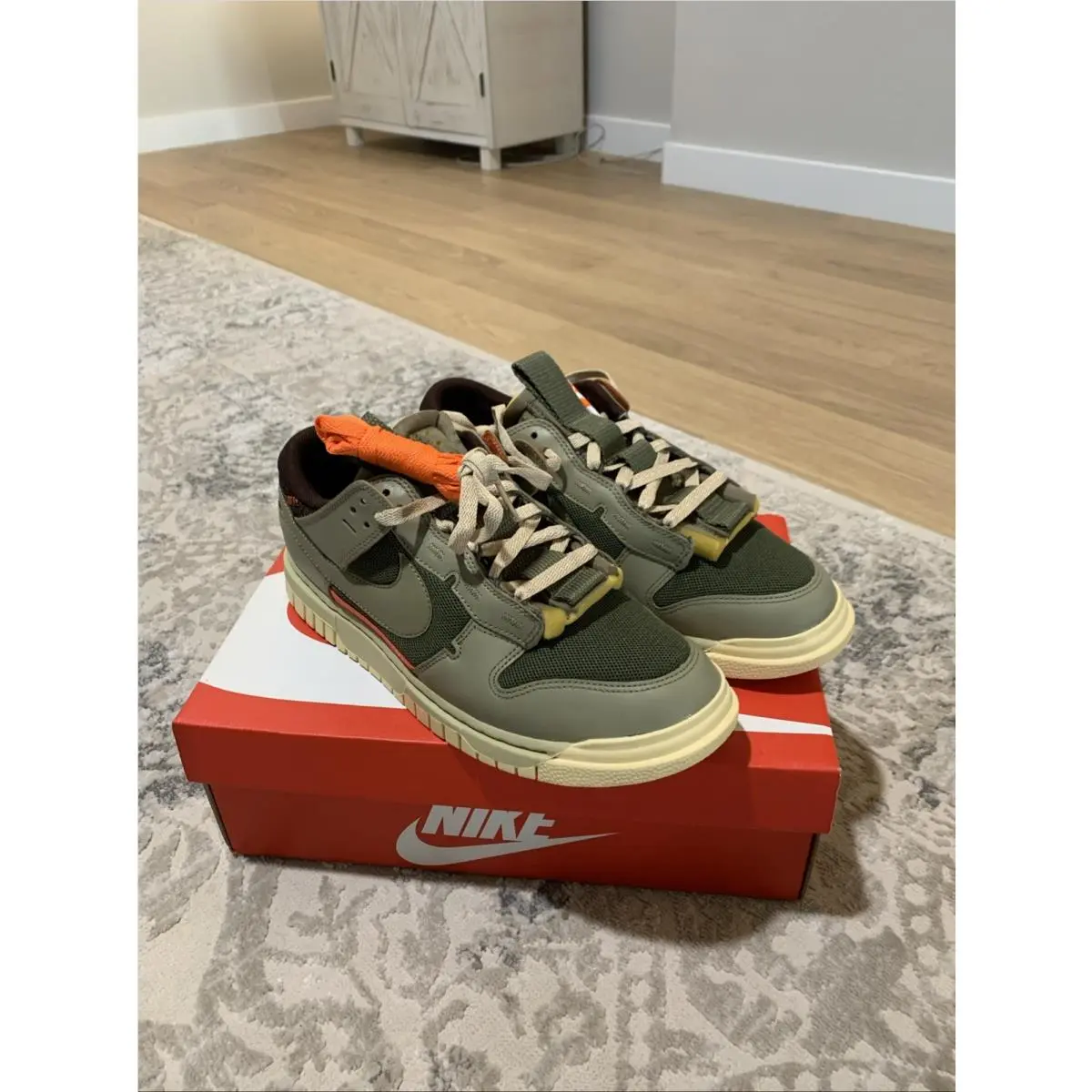 Nike Air Dunk Jumbo Medium Olive Sneakers Shoes Size 10.5 DV0821 OG All